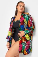 yours camisa playera de estampado tropical de colores mujer curvy y tallas grandes yours