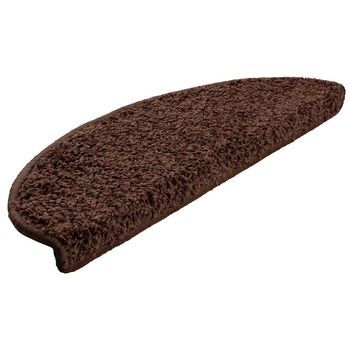 Felpudos Para Escaleras 30 Piezas 65x21x4 Cm Marrón Semicircular Grande