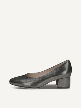 CAPRICE Pumps, grey, made of Leather with Trapeze heel, Size 41