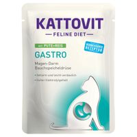 kattovit gastro 24 x 85 g en sobres para gatos - pack ahorro - pavo y arroz