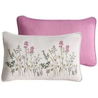 conjunto de 2 cojines decorativos de algodon con motivo floral 30 x 50 cm blancorosa madhuca