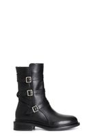 botin mujer piel 3 hebillas black