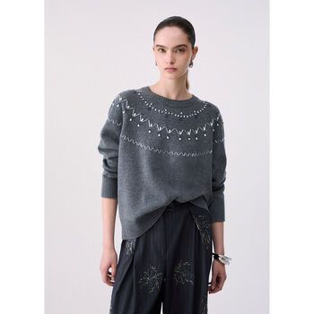 Liu Jo Jersey Punto en lana con bordados joya para mujer