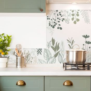 Frente de cocina en aluminio - 300 x 20 cm - verde