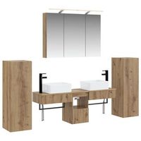 juego de muebles de bano 6 uds roble artisan vidaxl