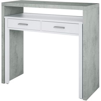 Habitdesign Bureau Mesa de Escritorio Extensible Blanco/Gris