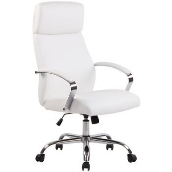 Clp Silla De Oficina Faro Xl En Simil Cuero O Tela Blanco 69x64x113 Cm
