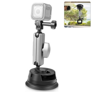 PULUZ-soporte para cámara de teléfono con ventosa para coche, soporte para cámara de parabrisas y ventana de 1/4 pulgadas para GoPro/DJI Osmo 360, adaptador de montaje y tornillo