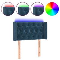 cabecero  panel de cabecero  decoracion de pared con led de terciopelo azul oscuro 83x16x7888 cm