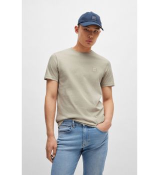 BOSS para hombre. 50508584 Camiseta Tales beige (S), Casual, Algodón, Manga corta