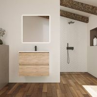 conjunto de bano kaji  80 cm bardolino  dos cajones  lavabo empotrado  mueble montado  no incluye espejo  alday