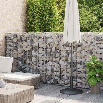Cesta De Muro De Gaviones | Gavión Para Piedras | Gavión Decorativo Acero Galvanizado 300x30x100 Cm Cfw348271