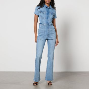 Good American Fit For Success Bootcut Denim Jumpsuit - S