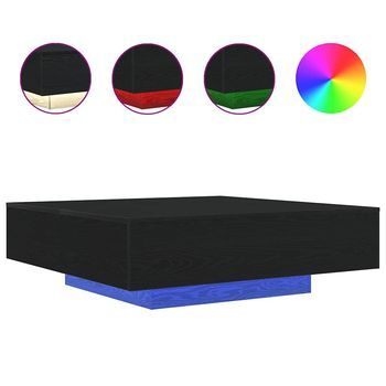 Mesa De Café Roble Negro 100 X 100 X 31 Cm Madera Contrachapada