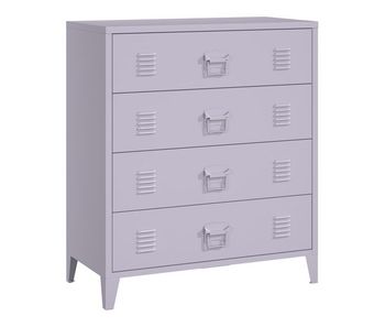 Cajonera hämeenlinna de 4 cajones acero 80x40x92cm - lila claro [en.casa]