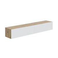 mueble tv flotante 180 cm keoni estilo nordico 2 puertas en blanco y roble nodi