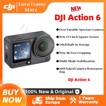 Cámara de Acción Dji Osmo Action 6 con Apertura Variable, Nuevo Sensor Cuadrado de 1/1.1 Pulgadas, Nueva Cámara Osmo Action 6 con Recorte Libre 4K