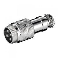 goobay conector gx16 macho de 4pin gris