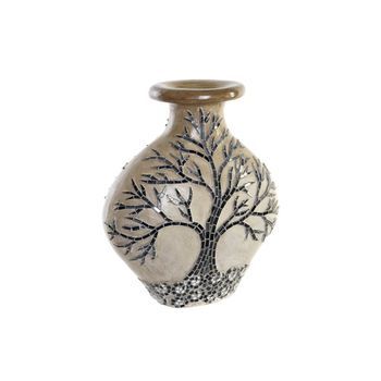 Jarron Cristal Terracota 30x15x33,5 Arbol Beige