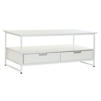 mesa centro metal mdf 110x55x46 blanco