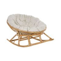 silla mecedora boho ratan beige claro cojines tela algodon resistencia media interior natural orvieto