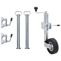 rueda de remolque 2 tubos soporte 3 abrazaderas divididas 60 mm vidaxl