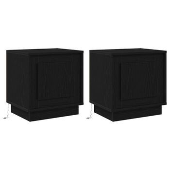 Juego De Mesitas De Noche - Armarios De Noche Negro 44 X 34.5 X 45 Cm Mc6987