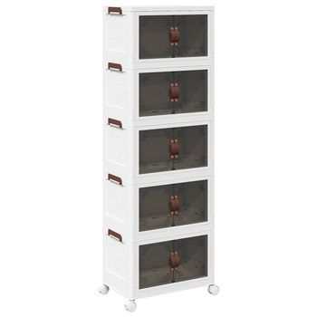 Caja De Almacenaje Apilable Con Ruedas 5 Niveles 28 L Vidaxl