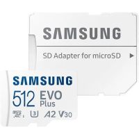 samsung evo plus microsdxc 512gb uhs-i u3 v30 clase 10  adaptador sd
