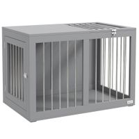 pawhut jaula para perros caja para perros transportin de perros 2 puertas con cerradura rejilla de acero 80x50x565 cm gris   aosom espana