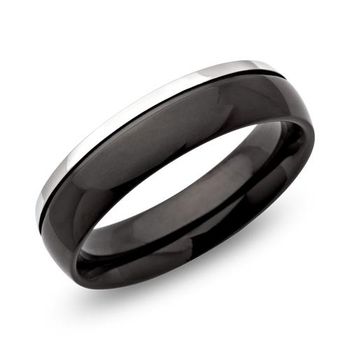 Anillo de acero inoxidable ionizado pulido 6mm ranura brillante