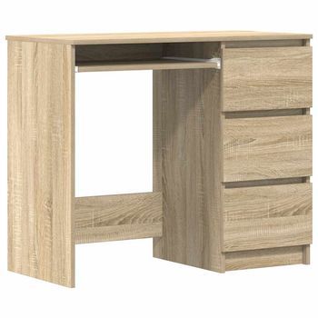 Escritorio Madera Contrachapada Color Roble Sonoma 90x45x76 Cm Vidaxl