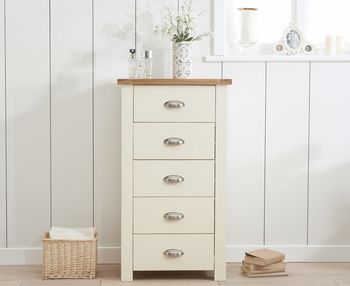Somerset Oak and Cream 5 Drawer Chest