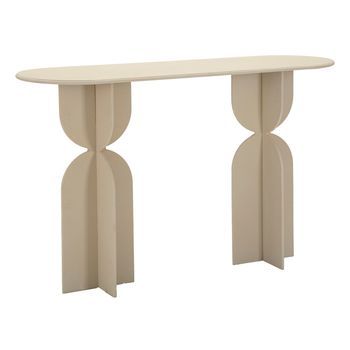 Consola De Metal Color Crema Cm 120x40x75,5