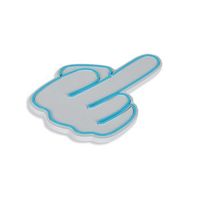iluminacion led decorativa de plastico middle finger azul 27x37x2 cm