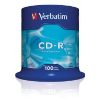 cd verbatim extra protection 700mb 52x 100 unidades superficie blanca