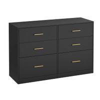 comoda para dormitorio con 6 cajones de color negro