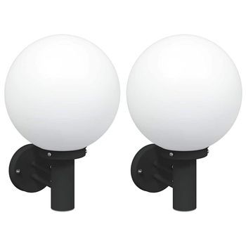Luz De Pared Exterior 2 Uds. Negro 28 X 25 X 38 Cm Vidaxl