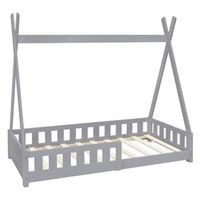 cuna tipi con proteccion anticaida 160x80cm gris claro ecd geramny