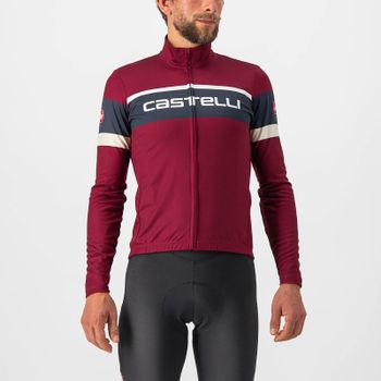 Castelli Passista Jersey - M - Bordeaux/Savile Blue-Chalk