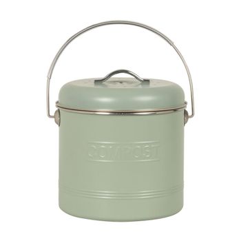 Cubo de compost de hierro verde