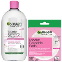 garnier makeup remover eco pads and 700ml micellar water duo set
