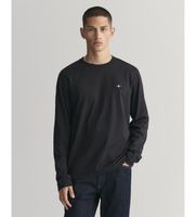 gant para hombre 2004049 camiseta de manga larga shield negro s casual algodon