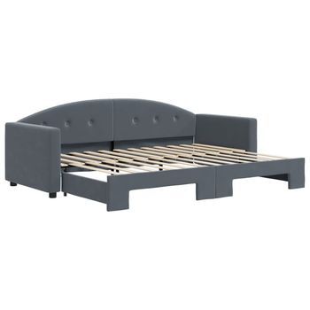 Cama Para Adulto | Cama Individual | Sofá Cama Nido Terciopelo Gris Oscuro 80x200 Cm