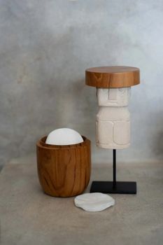 Aceitera de gres en blanco 14,5x8,5x19,5 cm