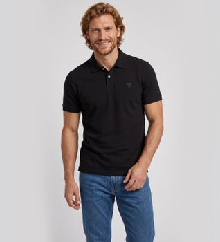Guess para hombre. M6YP60K4388 Polo Básico Manga Corta negro (S), Casual, Algodón