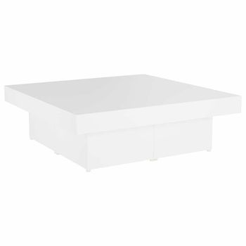 Mesa De Café - Mesa De Centro Madera Contrachapada Blanco 90x90x28 Cm