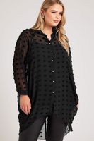 yours london camisa larga negra de gasa con manga murcielago mujer curvy y tallas grandes yours london