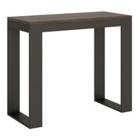 consola extensible 90x40196 cm efecto madera nogal y hierro