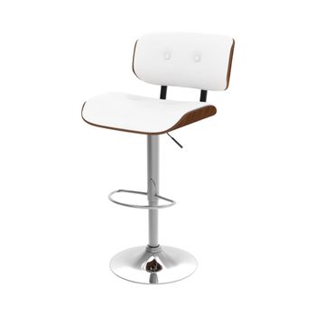 Silla de bar ajustable en pu blanco 65/86 cm